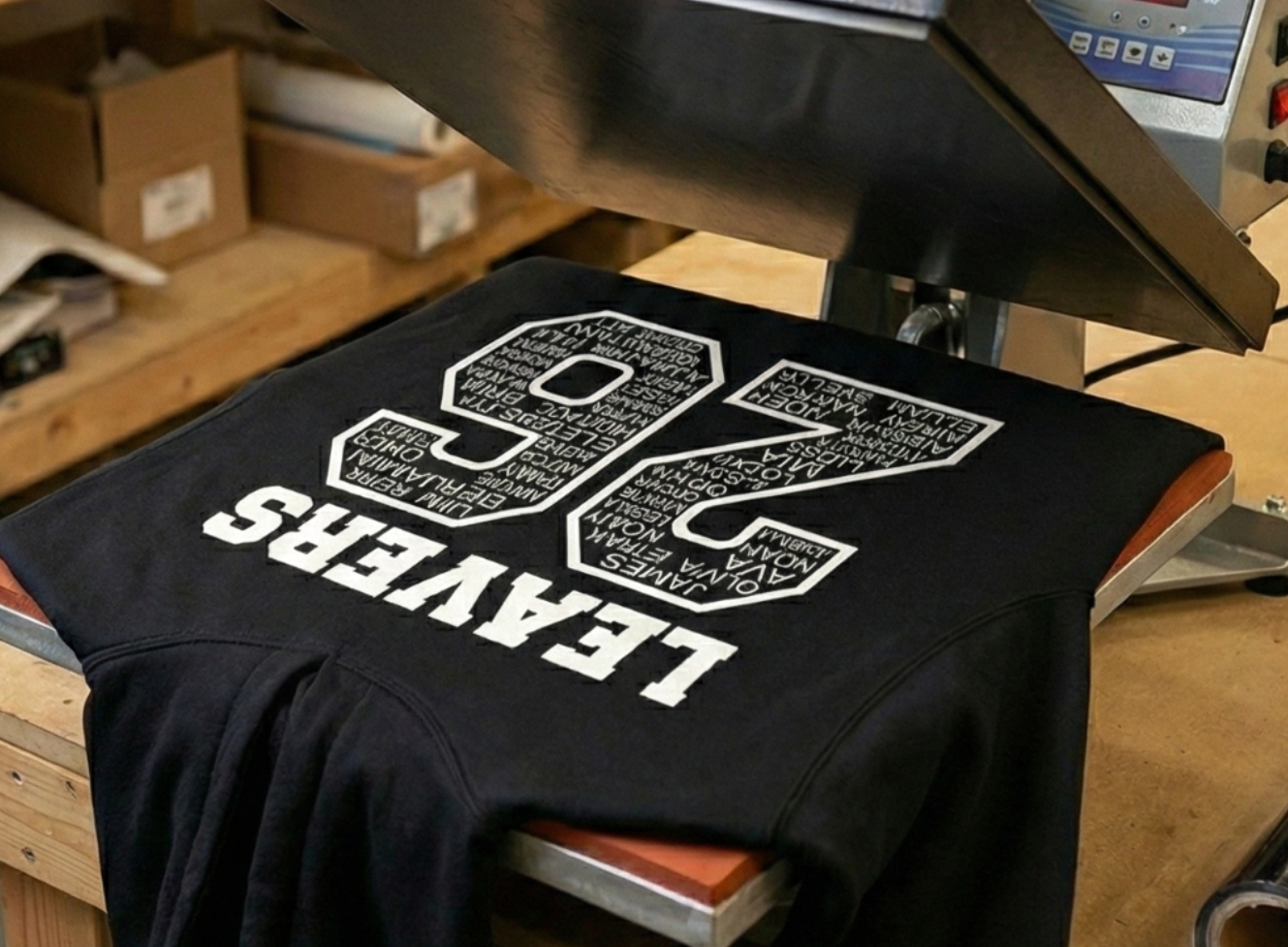 “Leavers hoodie back design style 26 – white print – LEAVERS HOODIES”